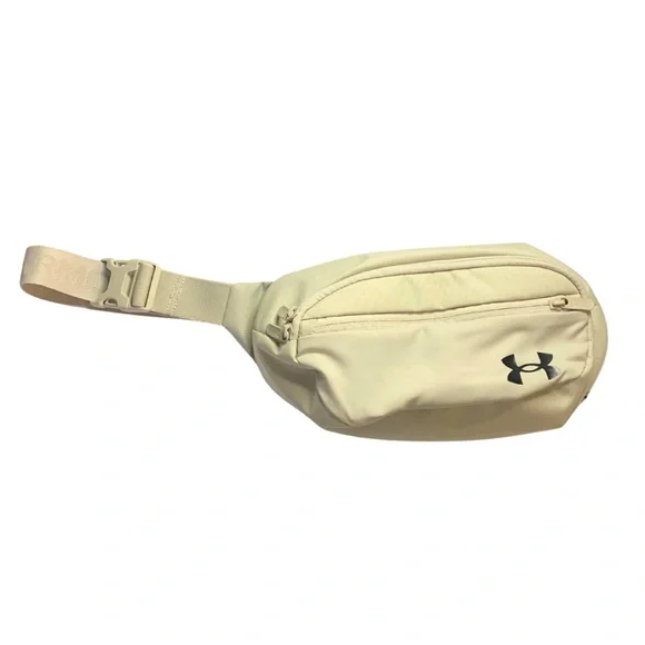 2/$30 Under Armor UA Flex Waist Bag Belt Khaki Crossbody Cream Beige Tan - Picture 3 of 11